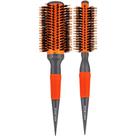 Kit 2 Escova De Cabelo Marco Boni Laranja Profissional Termica Ceramica Cerdas Javali 46mm 65mm
