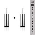 Kit 2 Escova Sanitária Vaso Inox Sanitário com Suporte Aço Limpeza Quantidade:Kit com 2 Escovas Sanitárias
