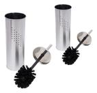 Kit 2 Escova Sanitária Vaso Limpeza Higienização Em Aço Inox