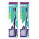 Kit 2 Escovas Dentais c/ Porta Escova Cerdas Macias Kess