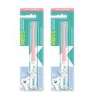 Kit 2 Escovas Dentais Infantil Bebês 0 a 6 meses Cerdas Extra Macia Kess Rosa