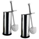 Kit 2 Escovas Sanitária Aço Inox Design Moderno Lavabo Base