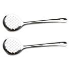 Kit 2 Escumadeiras Fritura Aço Inox 33cm Espumadeira Grande Pastelaria Lanchonete