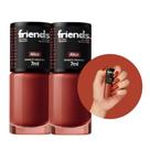 Kit 2 Esmalte Cremoso Terracota Marrom Avermelhado Alice Friends 7ml Cor Vibrante