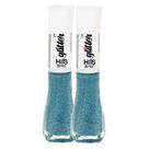 Kit 2 Esmalte Hits Glitter 5Free Cor Diamante Lua Azul 8ml