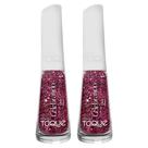 Kit 2 Esmalte Novo Toque Celebration Glitter Cor Diva 8ml
