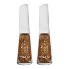 Kit 2 Esmalte Novo Toque Celebration Glitter Cor Glamour 8ml