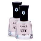 Kit 2 Esmalte Risqué Diamond Gel Chá Branco Natural 9,5ml