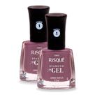 Kit 2 Esmalte Risqué Diamond Gel Cor Lavanda Francesa 9,5ml