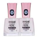 Kit 2 Esmalte Risqué Diamond Gel Top Coat Fixador Efeito Cristal 9,5ml