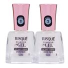 Kit 2 Esmalte Risqué Diamond Gel Top Coat Fixador Efeito Paetê 9,5ml