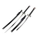 Kit 2 Espadas Katana De Aço Dragão Preto Com Suporte