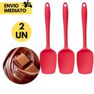 kit 2 Espátula de Silicone Cozinha Vermelha Vai ao Fogo não Risca Panela Antiaderente Utensílio de C