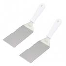 Kit 2 Espátula Inox Curva 3 Lanche Profissional Chapeiro