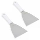 Kit 2 Espátula Inox Reta 5 Lanche Profissional Chapeiro
