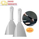 Kit 2 Espátula Reta 4" para Lanches Hamburguer Chapa Lanchonete Padaria