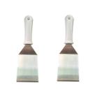 KIT 2 Espátulas Curva 3 Polegadas Inox para Lanches Chapeiro