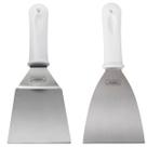 Kit 2 Espatulas Inox Reta E Curva P Lanches Chapa Cozinha G44