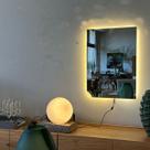 Kit 2 Espelho Quadrado Decorativo 60x60 Com Led