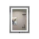 Kit 2 Espelhos Com Led Jateado Retangular 60x90 Cm Com Fonte