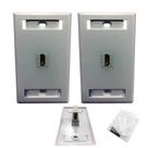 Kit 2 Espelhos de parede 4 x 2 c/ keystone HDMI de 90 Graus