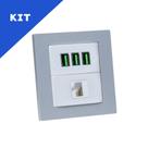 Kit 2 Espelhos de Tomadas Duplo Reto 3 USB 5.2A 1 RJ-45