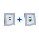 Kit 2 Espelhos de Tomadas Duplo Reto com 2usb 3.5A 3Usb 5.2A