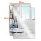 Kit 2 Espelhos Decorativo 30x20cm Adesivo Acrílico Retangular Sala Banheiro