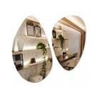 Kit 2 Espelhos Orgânico Decorativo 80cm e 51cm Lapidado Sala