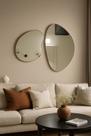 Kit 2 Espelhos Orgânicos Decorativos com Borda de material sintético Marrom