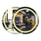 Kit 2 Espelhos Redondos Com Led Jateado 90x90 Cm Luxo