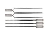 Kit 2 Espeto Duplo 3 Espeto Espada Inox