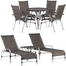 Kit 2 Espreguiçadeiras Catar 2 Mesas e 4 Cadeiras Vênus para Piscina, Varanda Trama Original