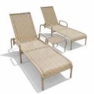 Kit 2 Espreguiçadeiras Catar com Regulagem e Mesa de Centro para Piscina, Área Externa