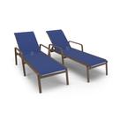 Kit 2 Espreguiçadeiras Riviera Piscina Alumínio Marrom Tela