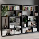 Kit 2 Estante para Livros 180CMX240CM 4 Prateleiras Seattle Yescasa Preto
