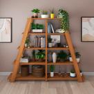 Kit 2 Estantes Escada Multiuso para Livros 5 Prateleiras 134cmx164cm
