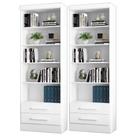 Kit 2 Estantes Livreiro 2 Gavetas e 5 Prateleiras Fancy Q01 Branco- Mpozenato