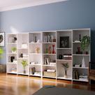 Kit 2 Estantes Livreiro Multiuso 7 Prateleiras 11 Nichos London 137,5x272cm Branco Yescasa