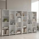 Kit 2 Estantes Livreiro Multiuso 7 Prateleiras 11 Nichos London 137,5x272cm Branco Yescasa