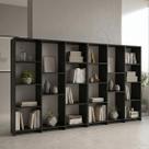 Kit 2 Estantes Livreiro Multiuso 7 Prateleiras 11 Nichos London Preto Yescasa
