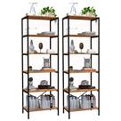 Kit 2 Estantes Livreiro Multiuso Estilo Industrial 180cm 6 Prateleiras Trento Demolição/Preto- Artefamol