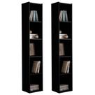 Kit 2 Estantes Livreiro Multiuso Janaína 5 Nichos Preto