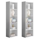 Kit 2 Estantes Livreiro Organizador Multiuso Luiza 5 Nichos Branco - Desk Design Kit 2 Estantes Livreiro Organizador Multiuso Luiza 5 Nichos Branco - Desk Design