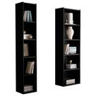 Kit 2 Estantes Livreiro Organizador Multiuso Workspace 5 Nichos Preto - Desk Design