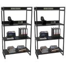 Kit 2 Estantes Livreiro Prisma Estilo Industrial 80cm 4 Prateleiras Preto Onix - Mpozenato