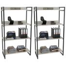 Kit 2 Estantes Livreiro Prisma Estilo Industrial 80cm 4 Prateleiras Snow - Mpozenato