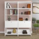 Kit 2 Estantes Multiuso Alta 4 Prateleiras 1 Porta 166cmx126cm Match Artely