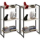 Kit 2 Estantes Multiuso Escritório Industrial 3 Prateleiras Areta 104x60cm C01 Snow - Lyam Decor