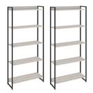 Kit 2 Estantes Multiuso Escritório Industrial 5 Prateleiras Areta 186x80cm C01 Snow - Lyam Decor